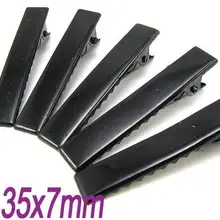 DIYJewelry Findings-35x7mm черный плоский металлический зажим типа «крокодил» для волос ребенка