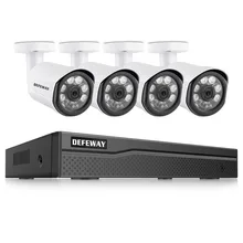 DEFEWAY 8CH HD 1080P HDMI DVR P2P IP Camera Outdoor Home Security Camera POE System CCTV Video Surveillance DVR Kit  4 Camera 