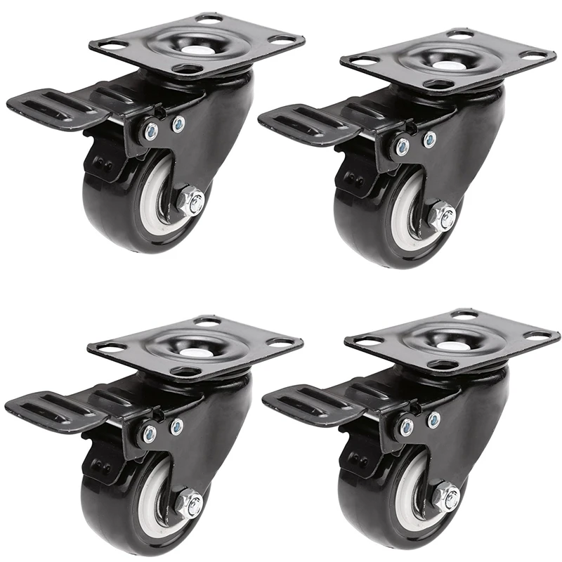 2 Inch Mute Wheel Office Chair Swivel Casters Universal Rolling Rollers Furniture Wheels Casters With Brake 15