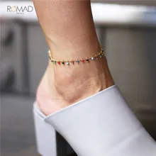 Romad Colorful Crystal Rhinestone Pendant Anklet Barefoot Anklet Leg Bracelets For Women Girl Summer Foot Jewelry Romad Colorful Crystal Rhinestone Pendant Anklet Barefoot Anklet Leg Bracelets For Women Girl Summer Foot Jewelry