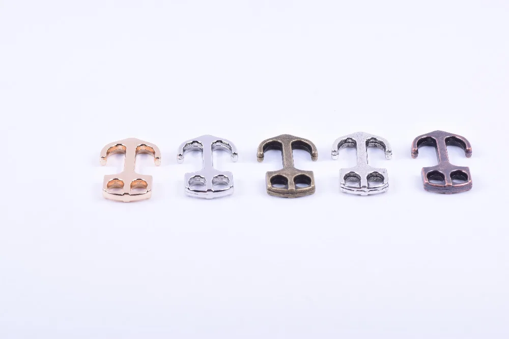 

5 Colors--KONMAY 10Pcs 6X4.72mm Double Holes AnchorJewelry Hook Clasps for Wrapping Bracelet --CLP1281