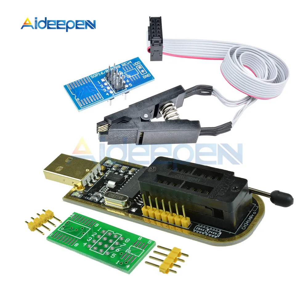 

CH341A 24 25 Series EEPROM Flash BIOS USB Programmer Module + SOIC8 SOP8 Test Clip For EEPROM 93CXX / 25CXX / 24CXX