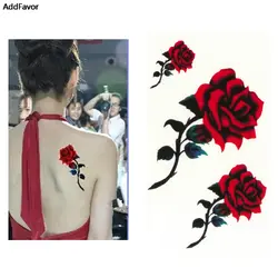 AddFavor 5 шт. Сексуальная Красная роза дизайн для женщин водостойкие Декорации для тела, рук Временные татуировки стикеры ног цветок имитация