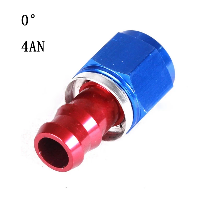 Фитинг адаптер нажимной масляный радиатор конец шланга многоразового использования фитинги масляный фитинг 90 градусов алюминиевые фитинги конец шланга красный и синий - Цвет: A1