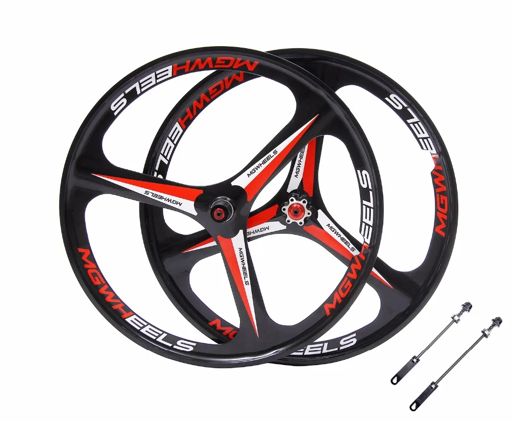 Excellent MTB 3 spokes wheels 26" mountain bike wheels Cassette 7/8/9/10 Speeds magnesium alloy Mountain Bicycle Wheel parts bike rims 0