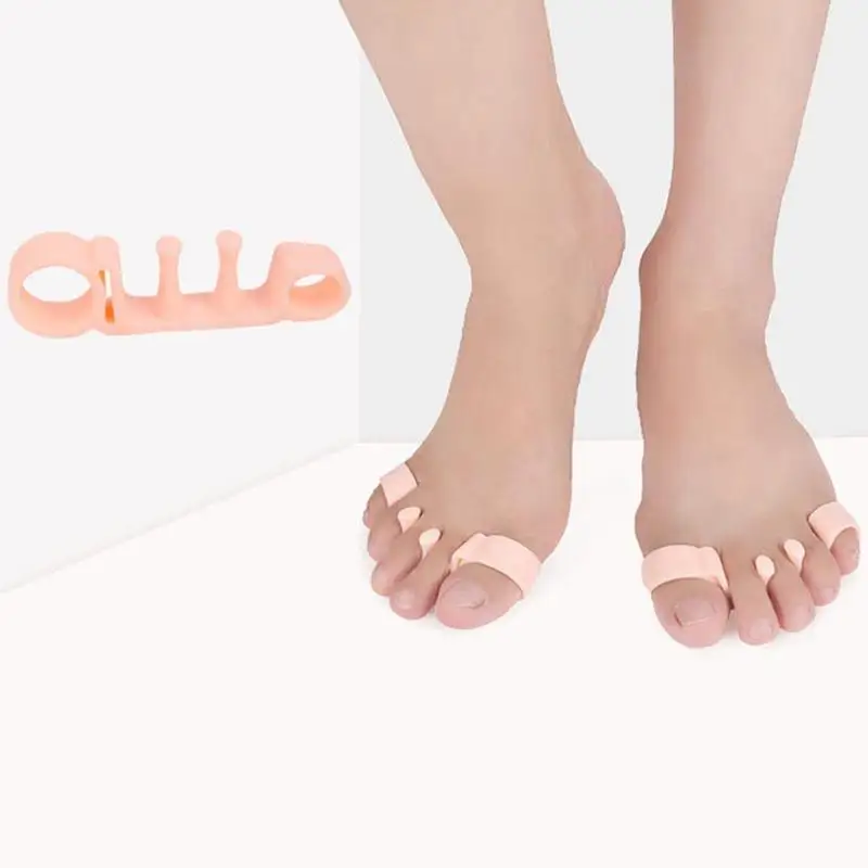

1pair Elastic Toe Separators Bunion Corrector Straighteners Toe Spacers Bunion Relief Pedicure Tool Hallux Valgus Foot Care Tool