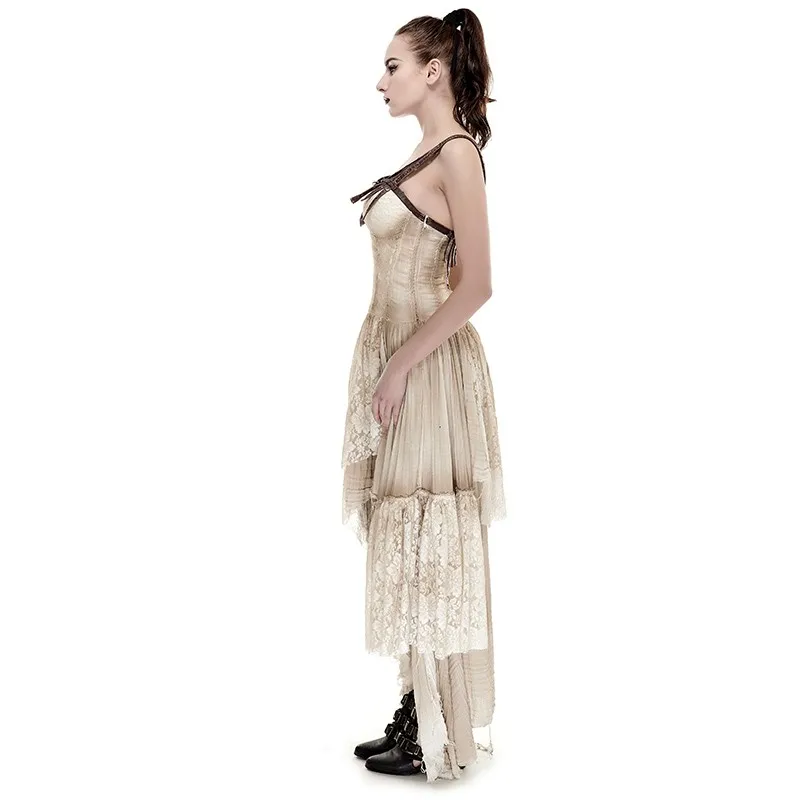 Q-291 Steampunk Lace Do Old Dress Kaftan Linen Dress Latest Long Condole Belt Skirt Design