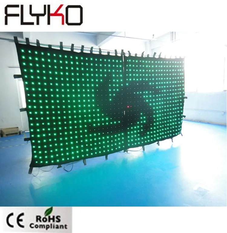 

Fireproof 2x2m foldable flexible indoor soft led screen good effect video curtain HD P10CM