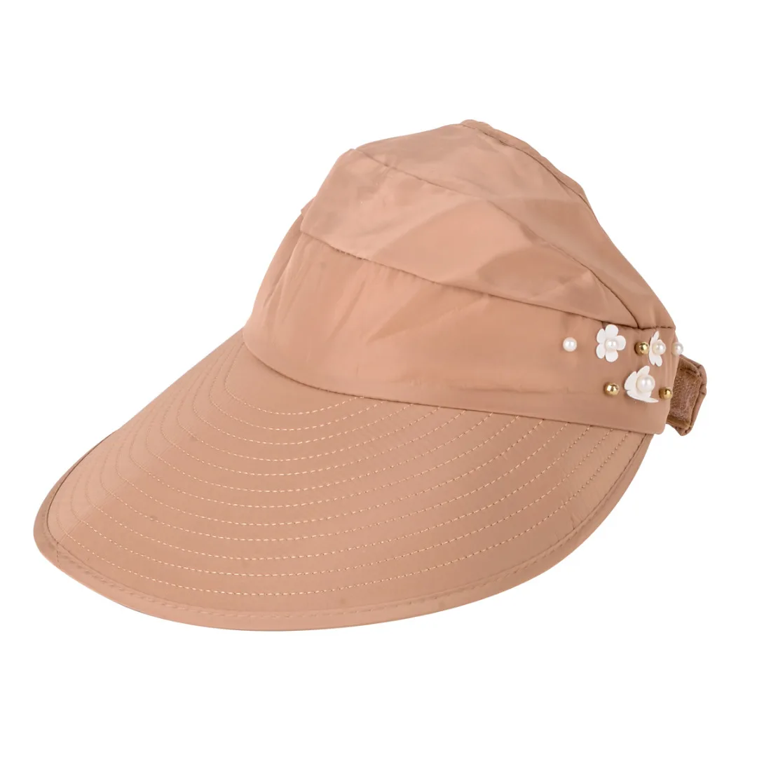 Summer Wide Brim Hat Visor Cap Foldable Fower Beach Sun Hat Women Outdoor Anti-UV hats BBYES