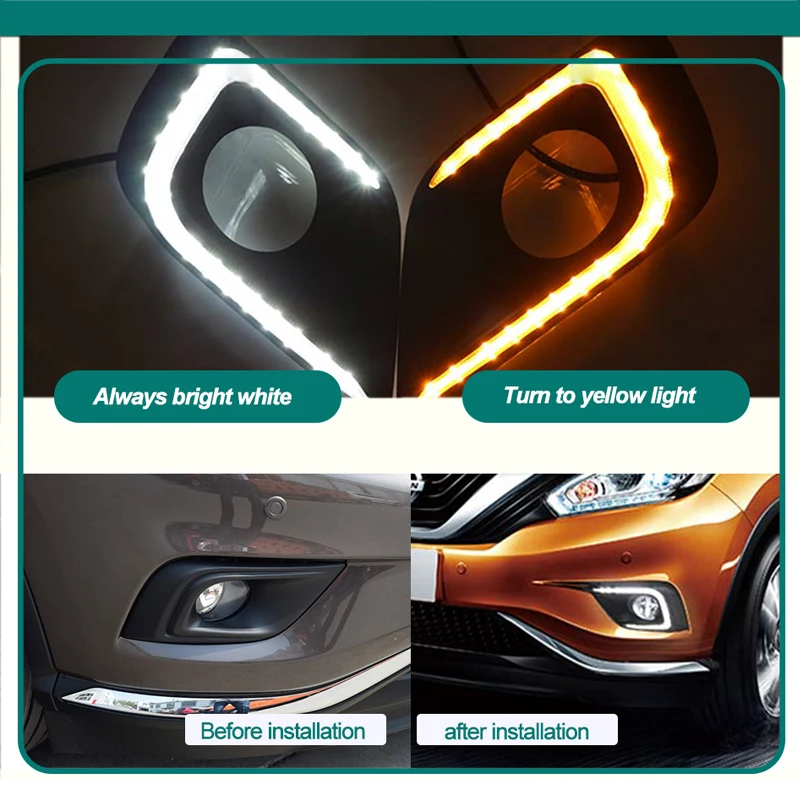 Автомобильный DRL 12V Светодиодный светильник дневного света для Nissan Murano 2015 2016