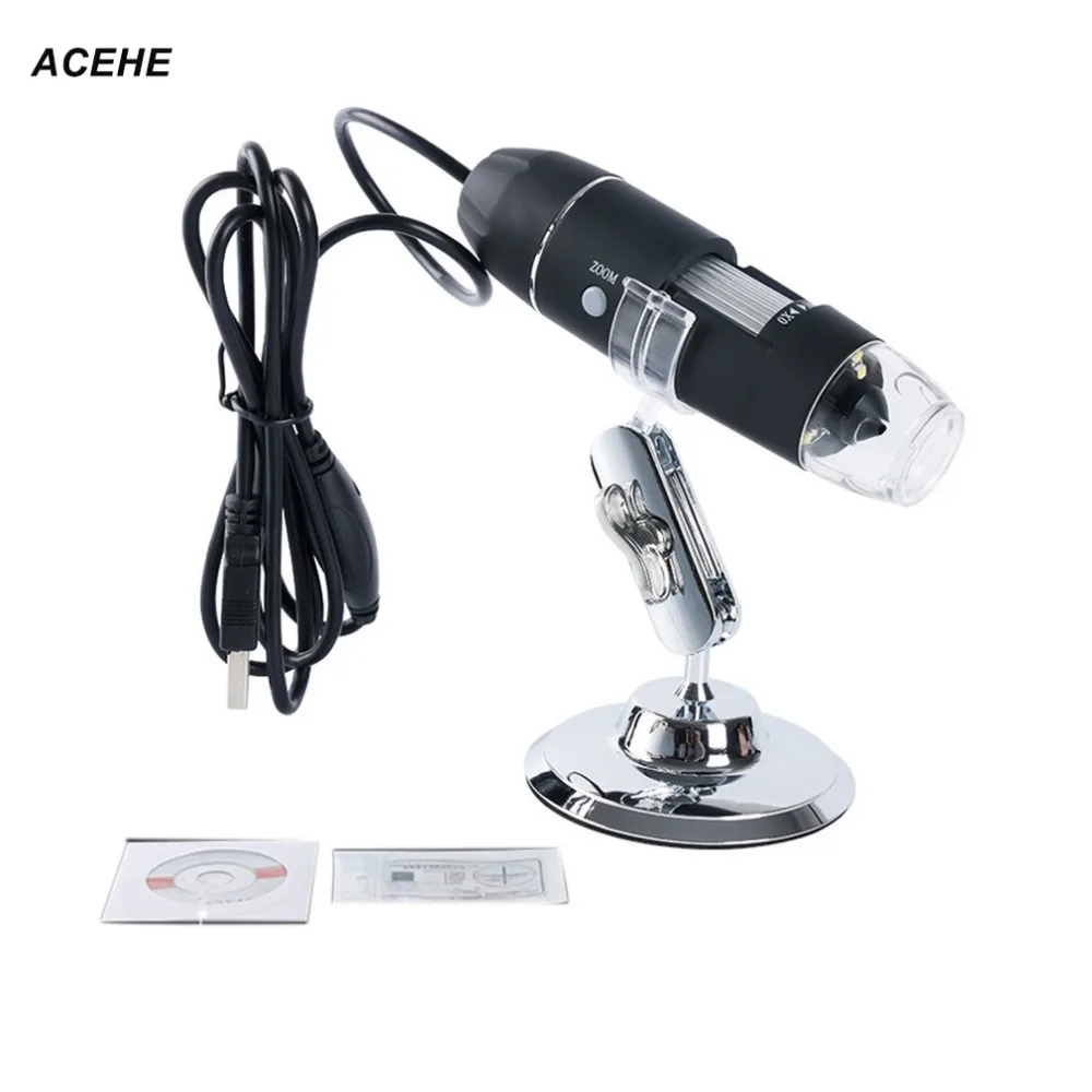 ACEHE 1600X HD Electronic Magnifier Handheld Digital Microscope Industrial Medical Magnifier USB Microscope with Metal Stand