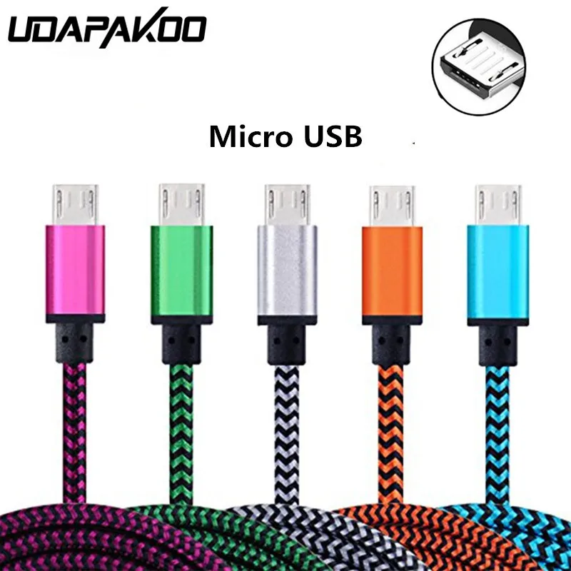 Micro-USB-Cable-2A-1m-Fast-Charging-Nylon-USB-Sync-Data-Mobile-Phone-Adapter-Charger-Cable