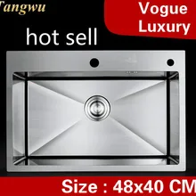 Домашняя Роскошная мини кухня ручная раковина одинарная мойка высокой емкости мыть овощи 304 нержавеющая сталь 48x40 см