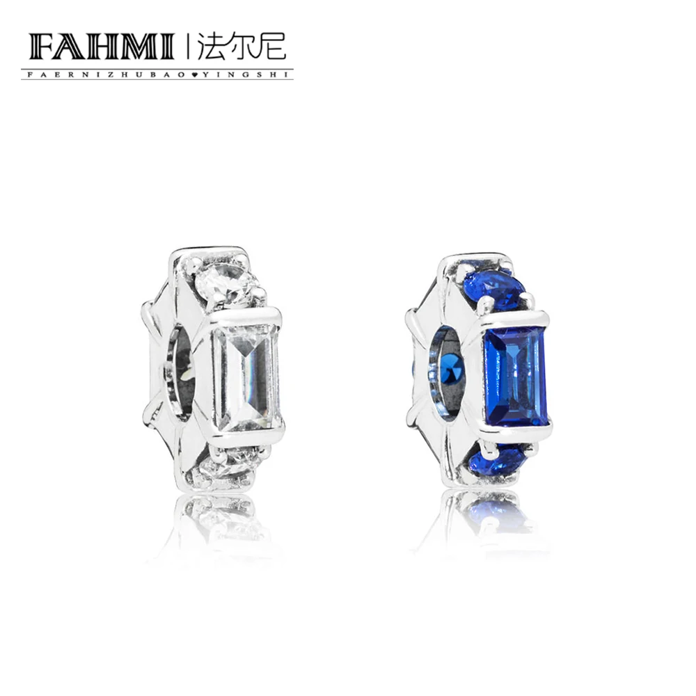 

FAHMI 100% 925 Sterling Silver New 1:1 Original 797529CZ Ice Sculpture Spacer Charm 797529NSBL Blue Ice Sculpture Spacer Charm