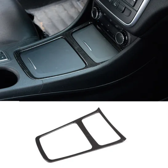 

Carbon Fiber Chrome Interior Center Storage Box Trim Ashtray Frame For Mercedes Benz CLA GLA A Class W117 C117 W176 2013-2018