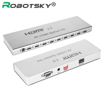 

1x4/1x8 HDMI 2.0 Splitter 1 IN 8 Out HDMI Splitter Switcher Support 4K/60HZ HDCP2.2 EDID RS232 for HDTV PC DVD Projector