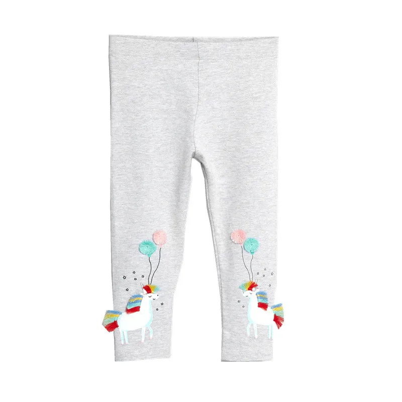 T1155 grey unicorn Прыжки метров детские для девочек с единорогом детские леггинсы с героями мультфильмов Штаны детская весна-осень хлопчатобумажная одежда с надписью «unicorns Новая мода Штаны - Цвет: T1155 grey unicorn
