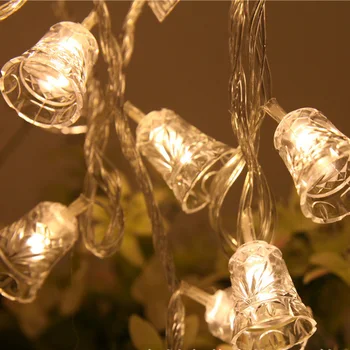 

LED Fairy Light 1.2m 10 LED String Light Tiny Bell Copper Wire Powered by Battery for Garland Christmas Wedding Decoration