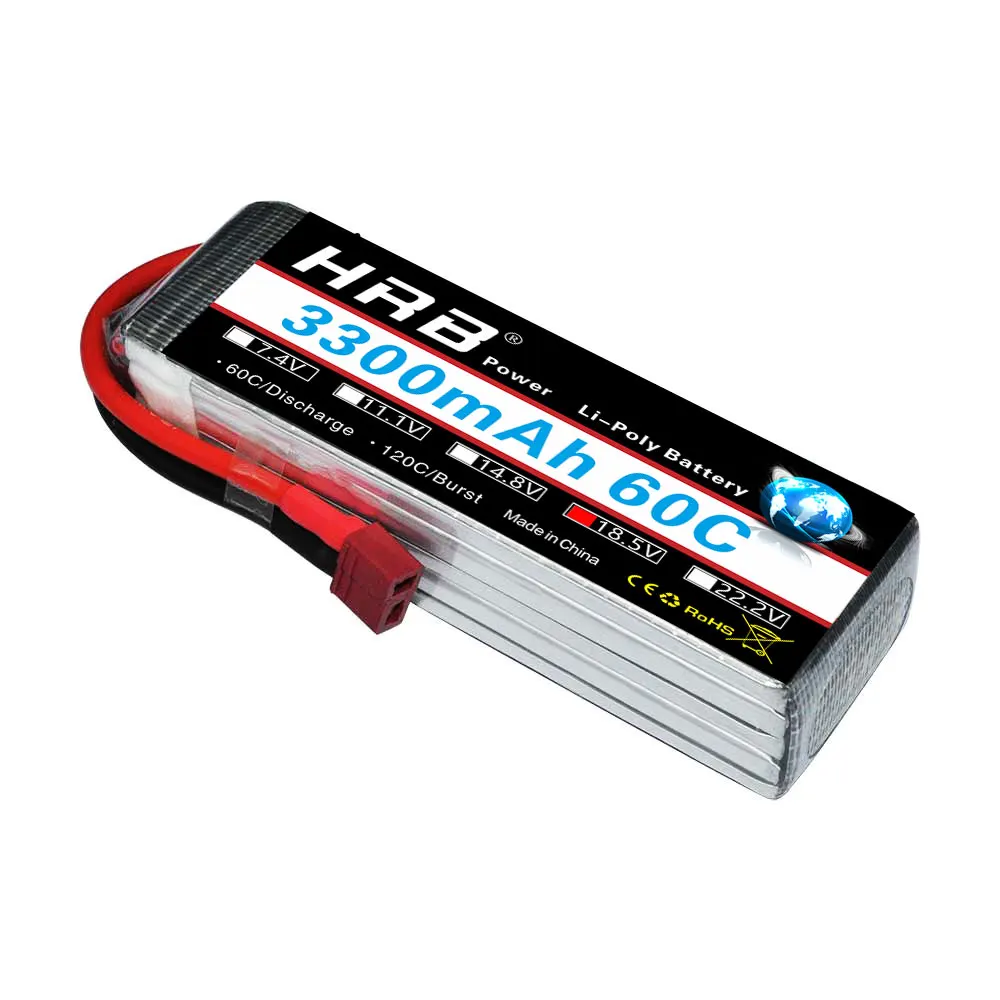 

HRB RC Lipo Battery 3300mAh 5S 60C Max 120C 18.5V For Mikado Logo 600 Helicopter Airplane Drone FPV