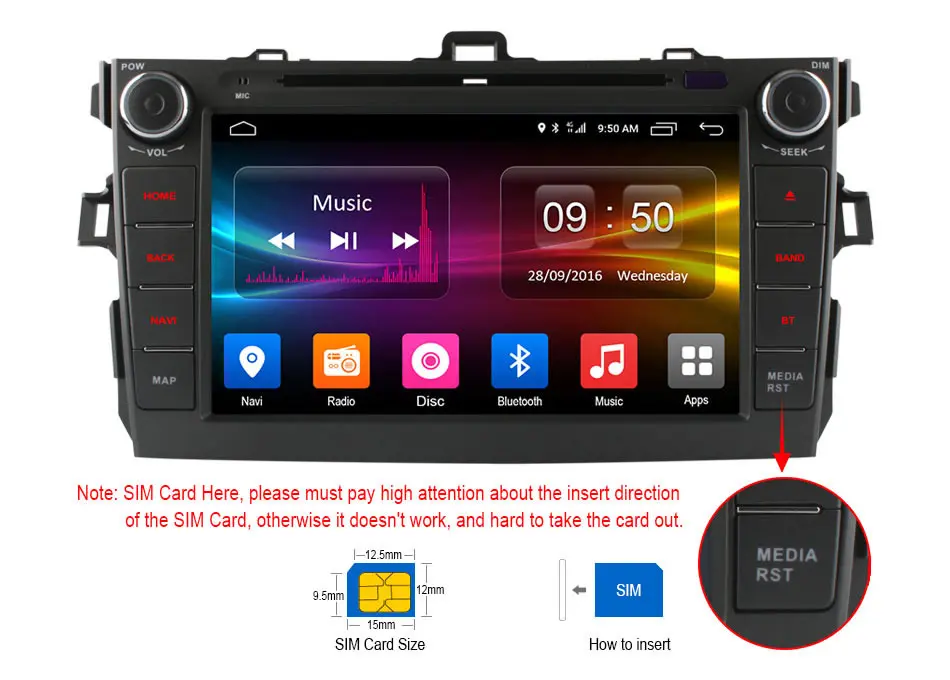 Sale Ownice C500 Octa Core 2G RAM Android 6.0 Car DVD GPS For Toyota Corolla 2006-2011 Radio Support 4G SIM LTE Network 32G ROM 1