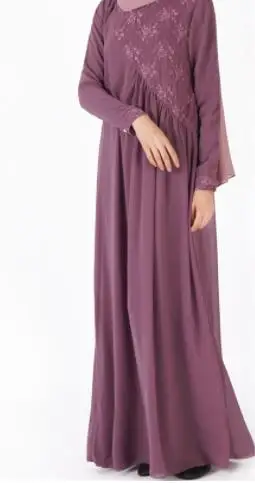 Женское мусульманское длинное платье для девочки кружево abaya Дубай Турецкая индейка Bangladesh Синий Черный Серый халат кимоно Jubah Кафтан Исламская одежда - Цвет: Purple Abaya