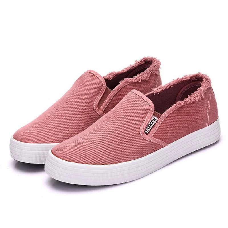 canvas flat heel casual flats