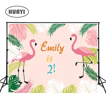 

Photography backdrops Flamingo Birthday banner baby children happy birthday party background photobooth photo studio prop W-293