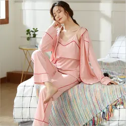 Новый костюм из 3 предметов для грудного вскармливания платье хлопок пренатальные, послеродовые, верхняя одежда Пижама для кормления