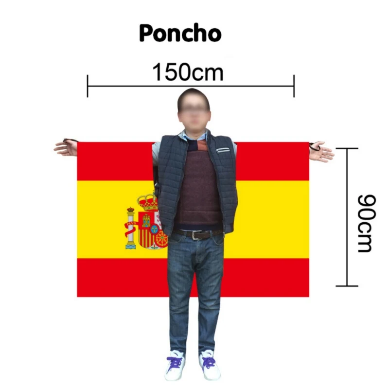 Футбольный Футбольный флаг Кубка мира плащ Испанский флаг плащ Кубок мира по футболу Толстовка Футболка