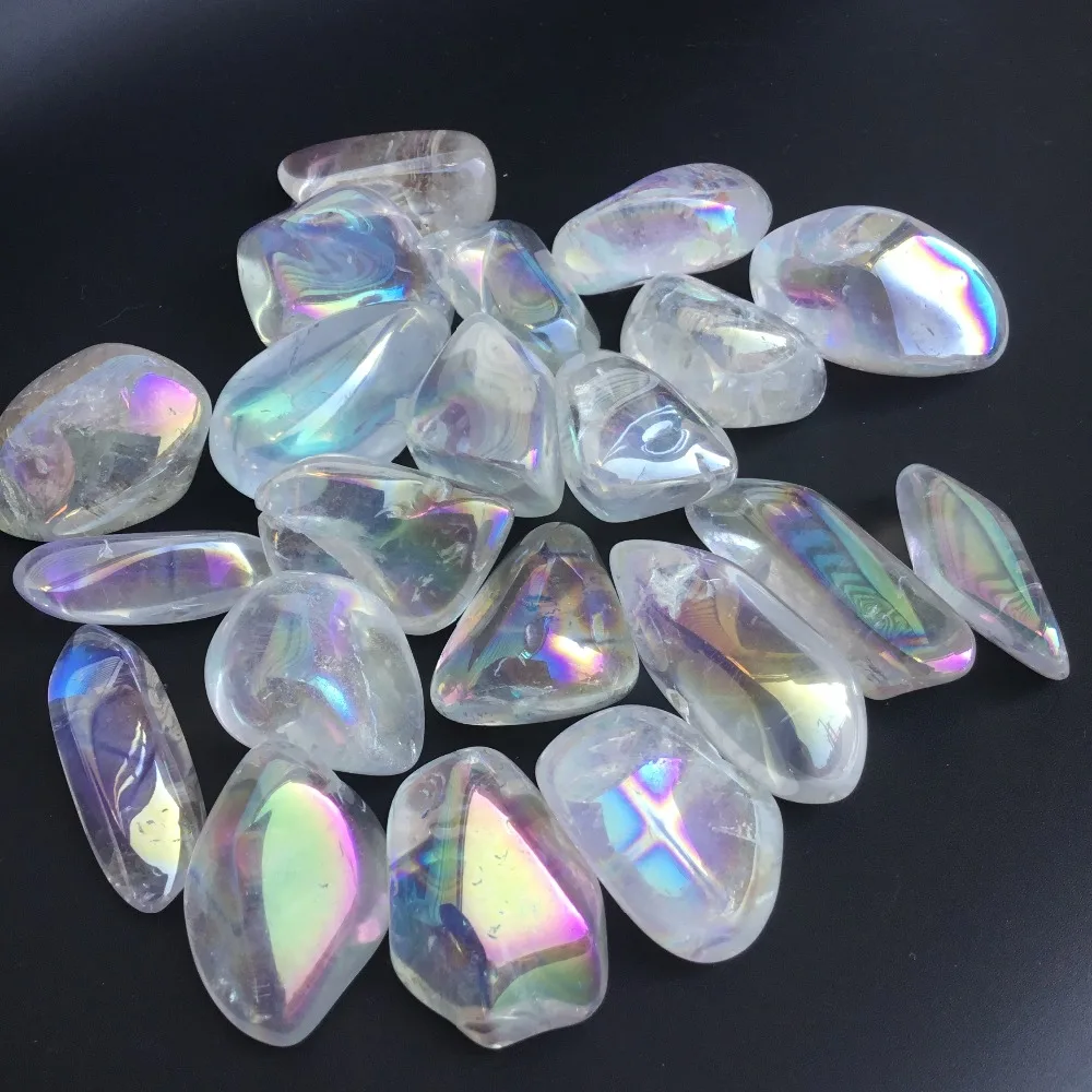 Натуральный Радужный Ангел аура, кварцевые кристаллы, камни