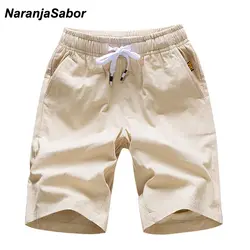 NaranjaSabor новые летние мужские шорты эластичный пояс пляжные короткие брюки повседневные мужские джоггеры свободные прямые шорты плюс 5XL