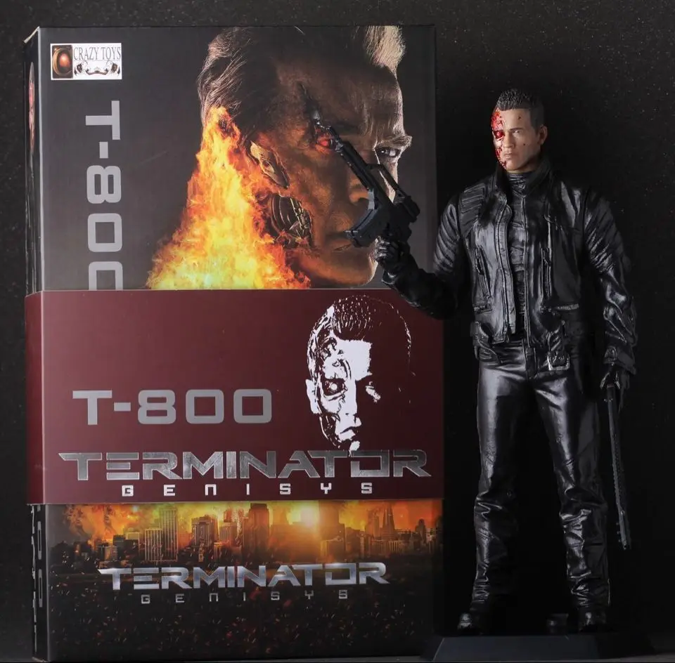 

Crazy Toys the Terminator Double Guns Battle Damaged Ver. T-800 PVC Action Figure Collectible Model Toys Doll 12" 30cm KT169