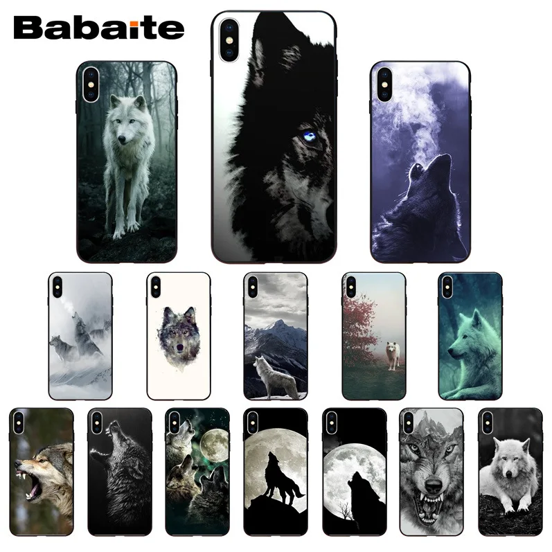 

cool wolf face Pattern Soft Phone Accessories Cell Phone Case for iphone 8 7 6 6S Plus 5 5S SE XR X XS MAX Coque Shell Babaite