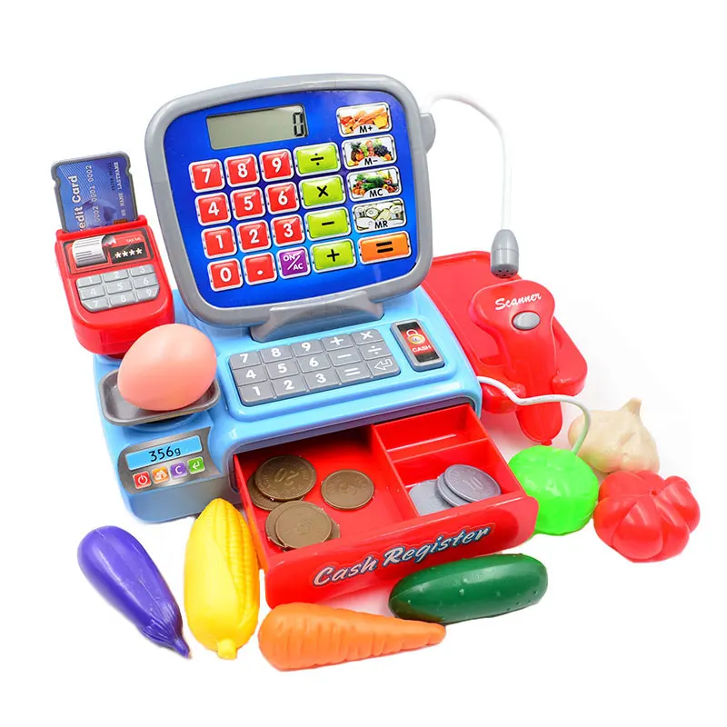 Juguete De Cajera Registradora De Supermercado Simulacion Para Ninos Juego De Casita Juguete Con Calculadora Toy Cashier Toy Cash Registertoy Cashier Register Aliexpress