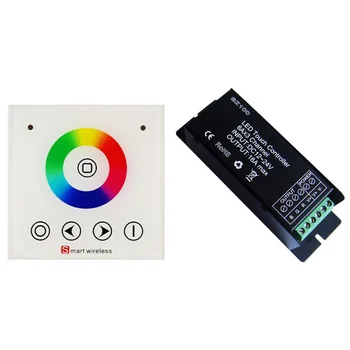 

LED Smart Wireless Touch Screen RF Remote RGB Controller, Wall-mounted LED RGB Light Strip Controller