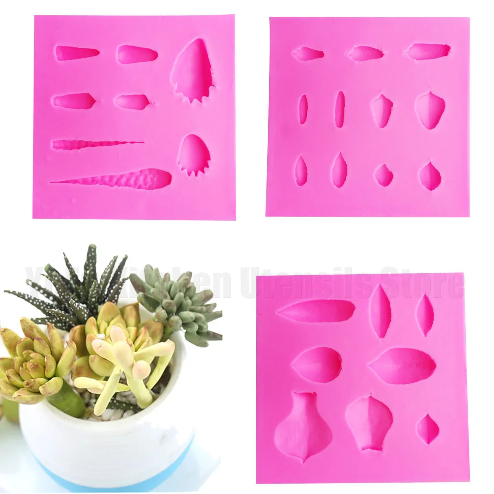 3D Succulent Flower Silicone Canneles Mold Fondant Cake Clay Mould Cookie Cutter