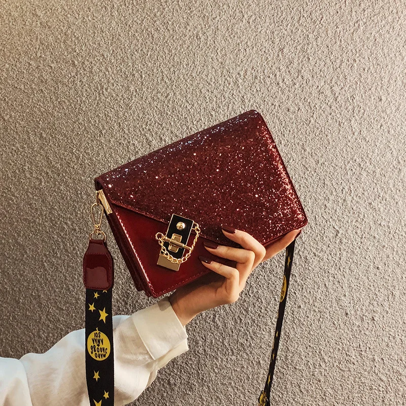 

JIULIN female new texture hundred with a net red black fashion single shoulder chain slant slant Sling small bag
