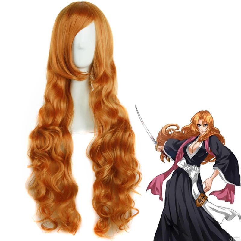 BLEACH Matsumoto Rangiku Аниме Костюм для косплея 80 см Длинные оранжевые золотистые