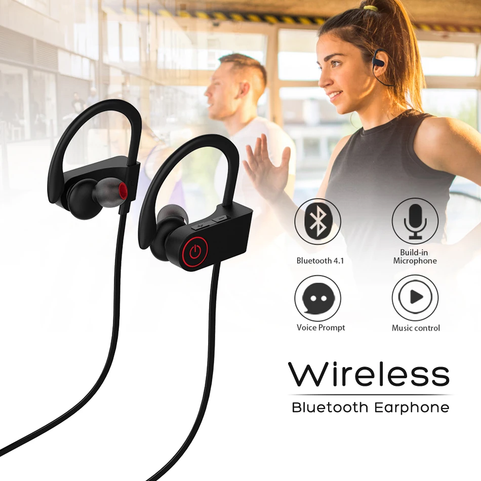 Hi-Fi Wireless Earphone Bluetooth Wireless Headphone Black Earphone Compatible with iPhone 6 7 8 iPhone X Xr Xs Xs max.