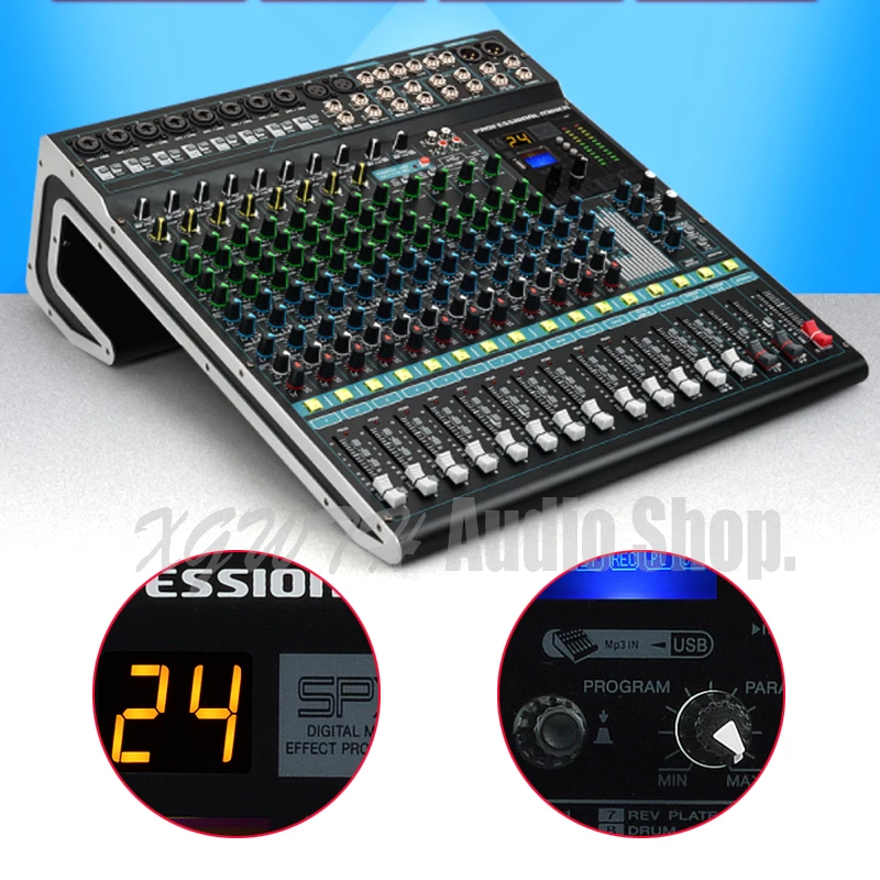 16-channel Professional Mixer with USB Bluetooth