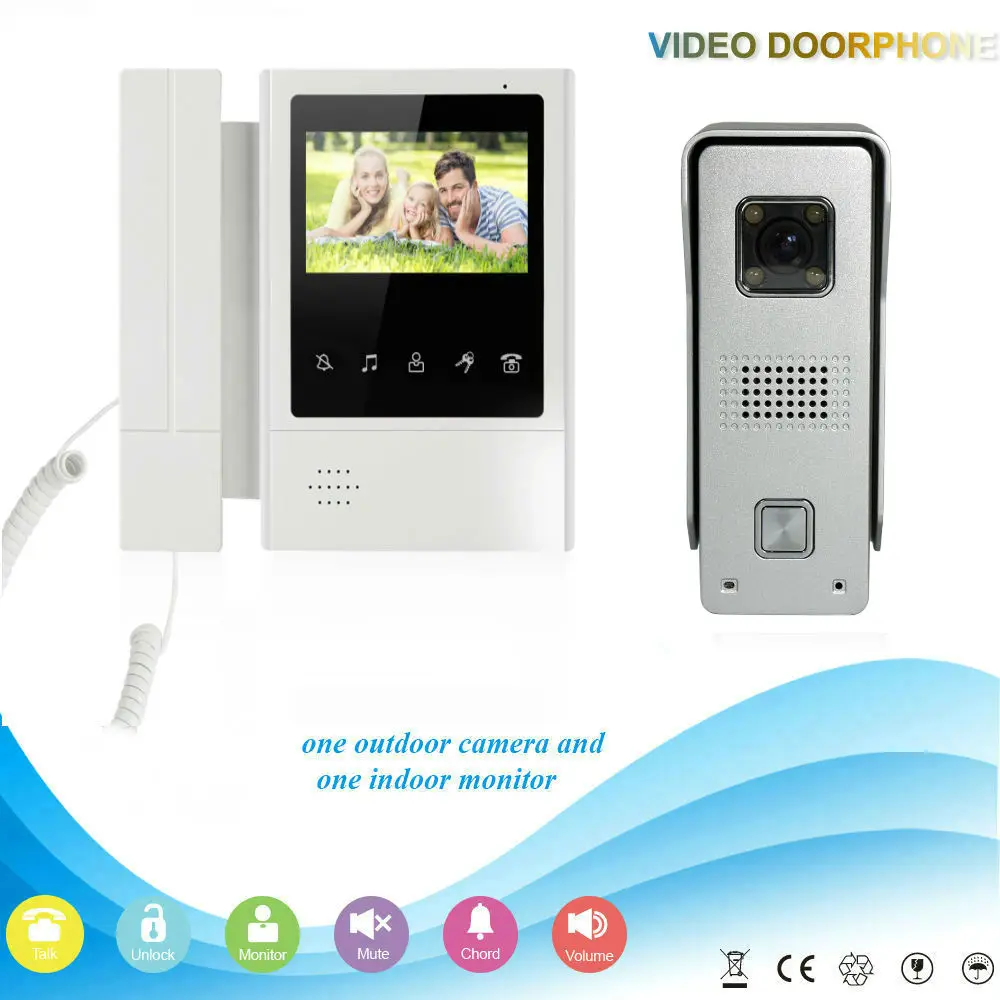 

YobangSecurity 4.3"inch Color Video Door Phone Doorbell Intercom System Kit IR Night Vision Camera Doorbell System For Apartment