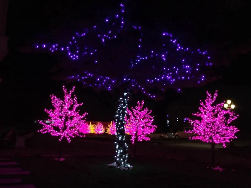 2 м 6.5ft Высота светодиодный искусственное цветущее дерево вишни Рождественский свет 1152 шт. светодиодный лампы 110/220VAC непромокаемые Цветущий сад настенный Декор