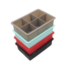 Moule à glaçons carré en Silicone de qualité alimentaire 16.5*11.5*5 cm, 6 treillis, accessoires de cuisine