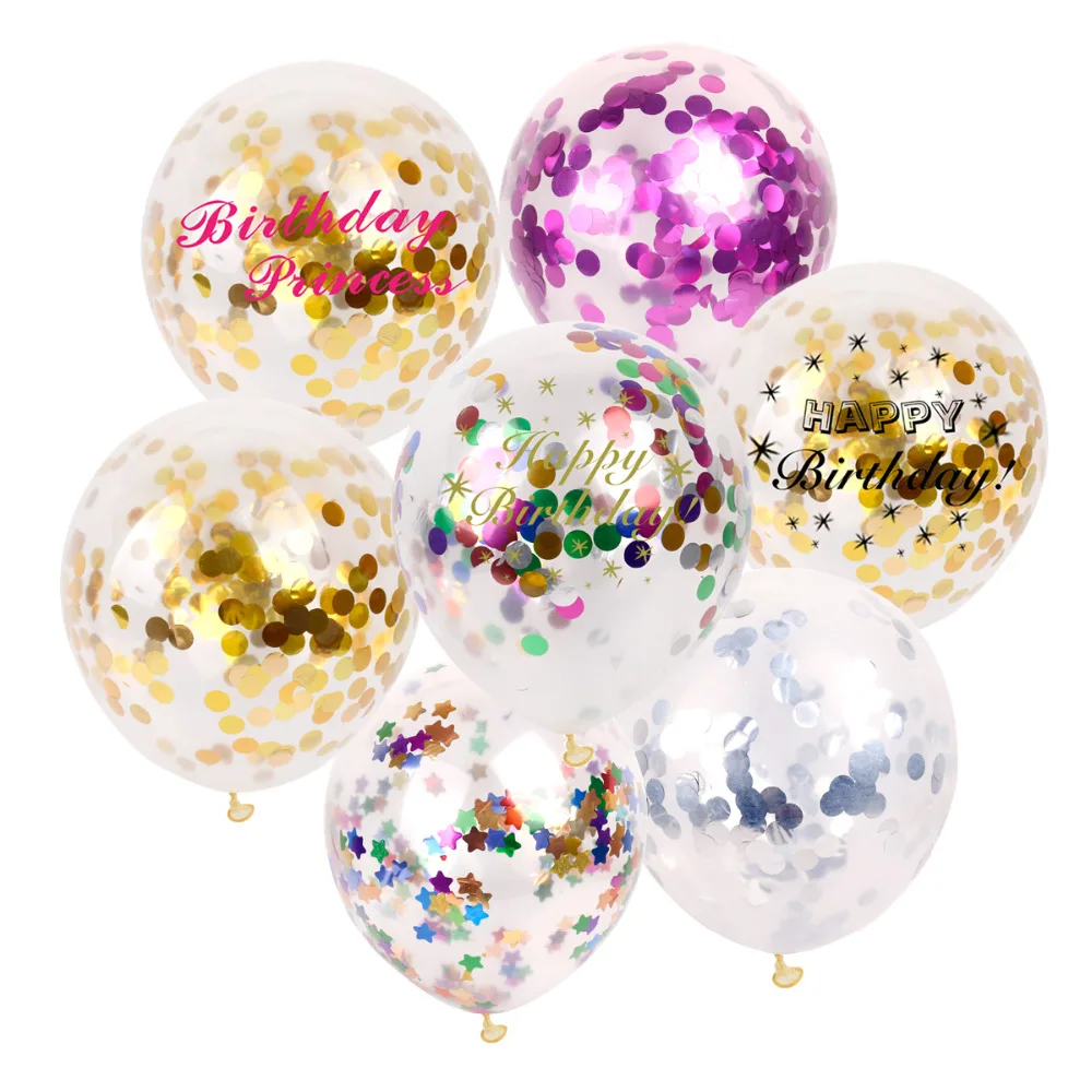 QIFU 5 шт. 50th 30th конфетти шар, воздушный 50 40 30 день рождения воздушные шары для дня рождения вечерние украшения для взрослых прозрачные воздушные шары с гелием