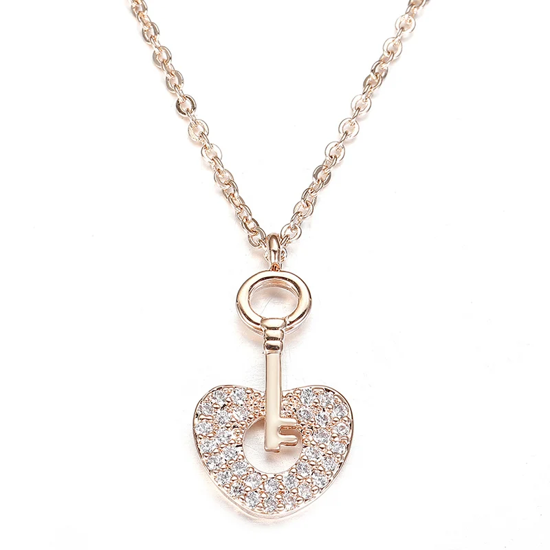 

Heart-shaped Lock Necklace Female Fashion Jewelry Accessories Girlfriend Gift Wedding Party Jewelry Beautiful Clavicle Chain