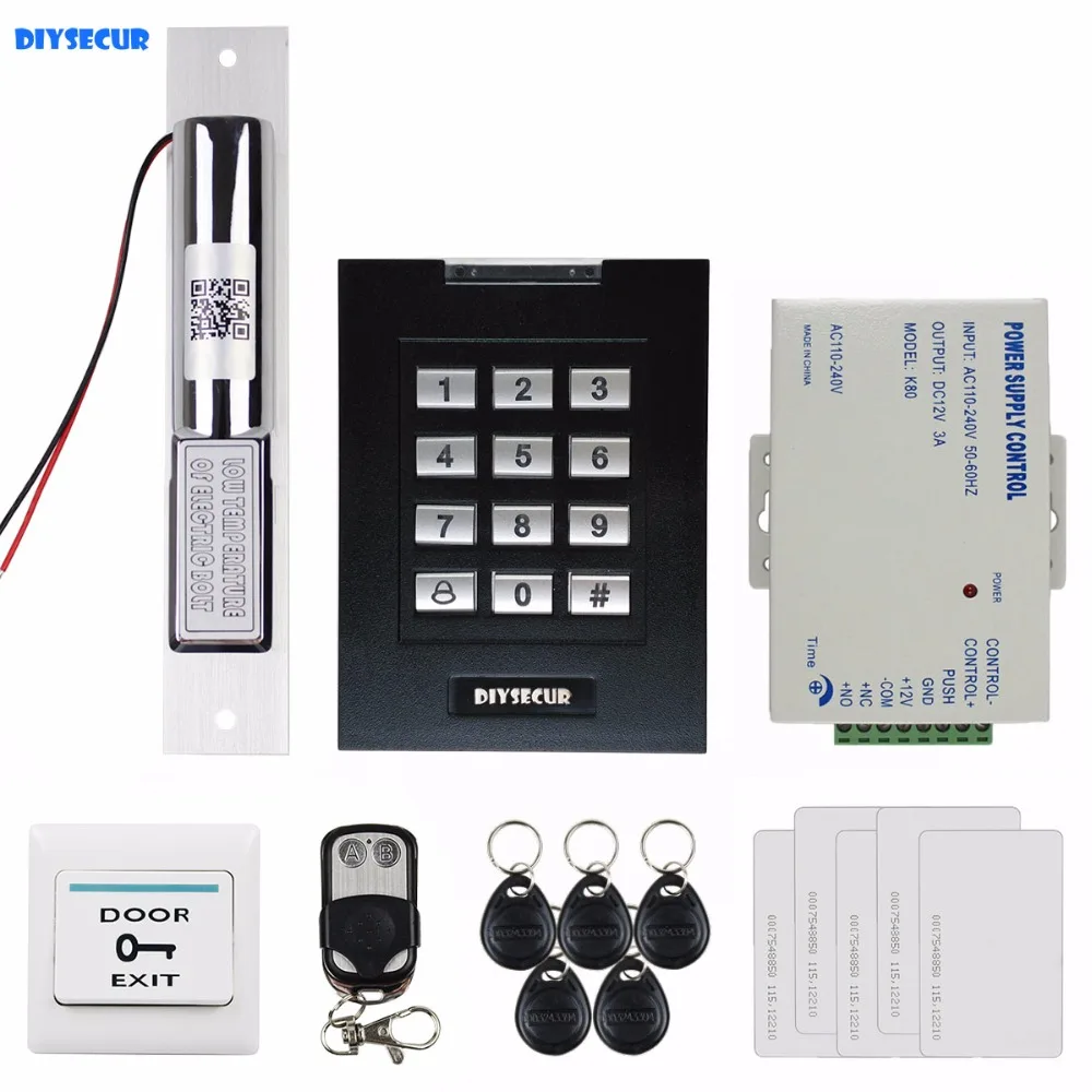 DIYSECUR Remote Control Door Lock 125KHz RFID Reader Blue Backlight