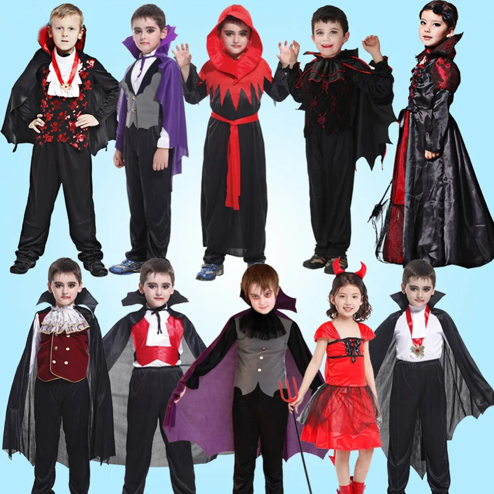 

Unisex Children Halloween Vampire Costume Bat Dress up Costume Boys Girls
