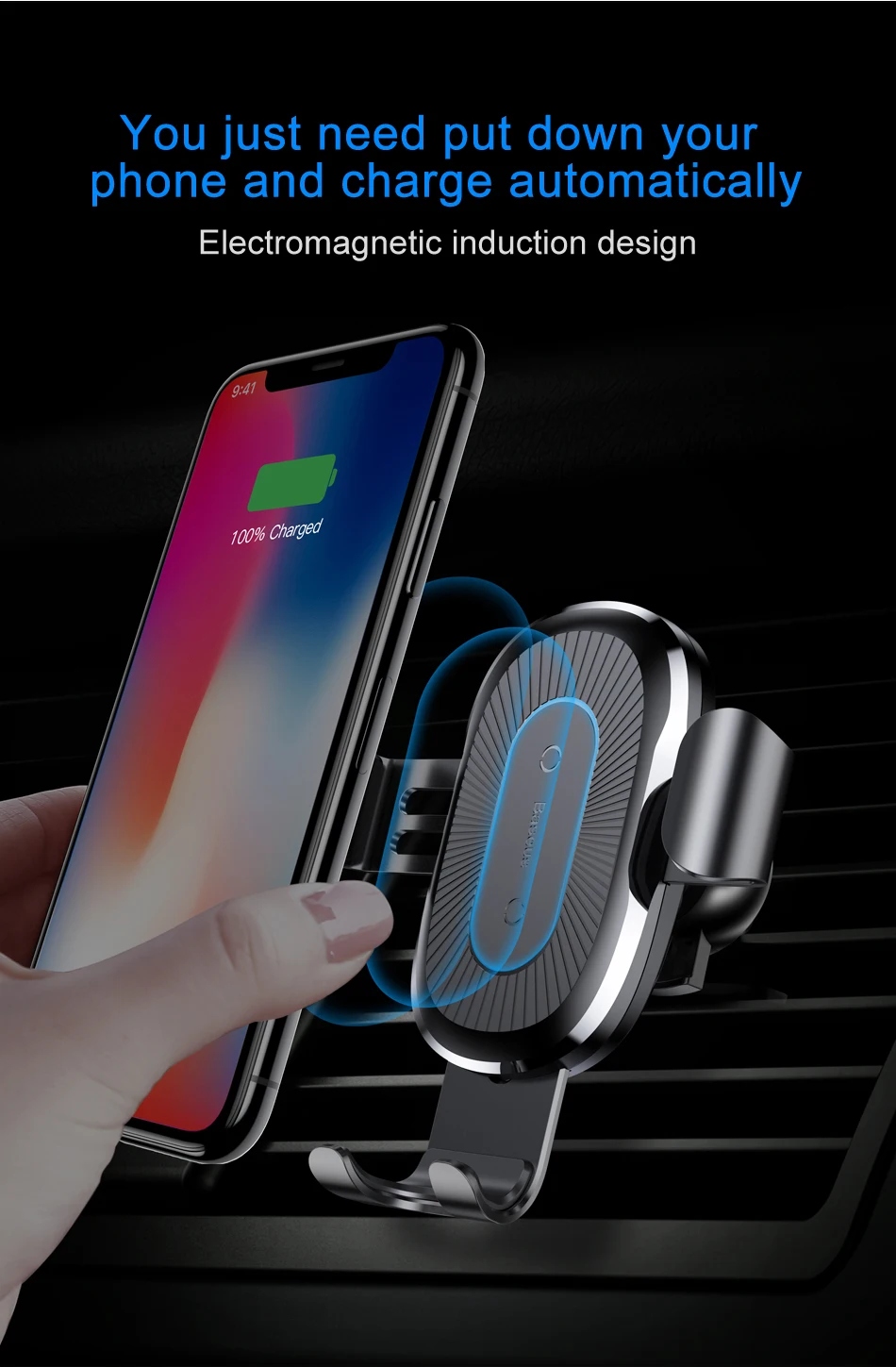 

Car Mount Qi Wireless Charger For iPhone X 8 Plus Flash Charge Wireless Charging Pad Car Holder Stand For Samsung S9 S8