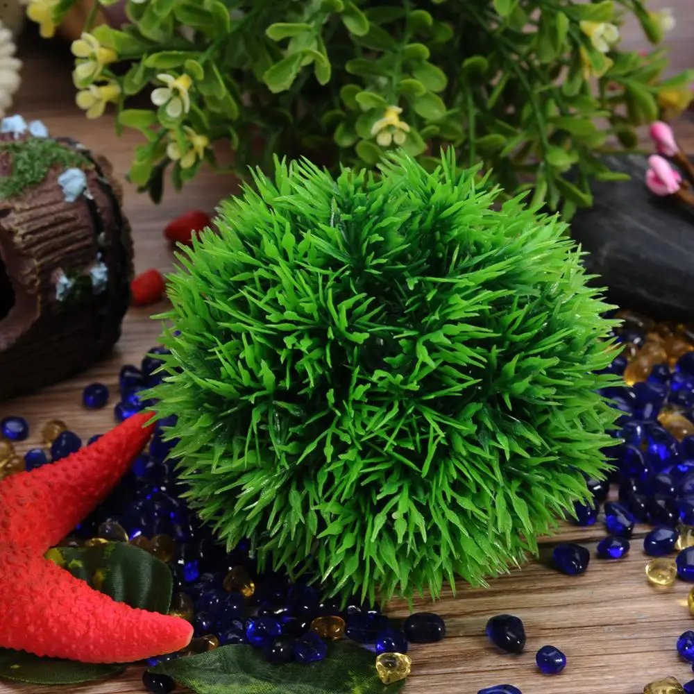 Имитация аквариума украшение искусственные водоросли мох Трава шар украшения моделирование водные растения для аквариума пейзаж