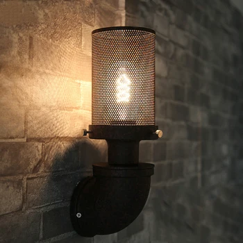 

Loft retro vintage iron pipe wall light corridor pub cafe restaurant aisle bedside living room wall lamp bra wall sconce